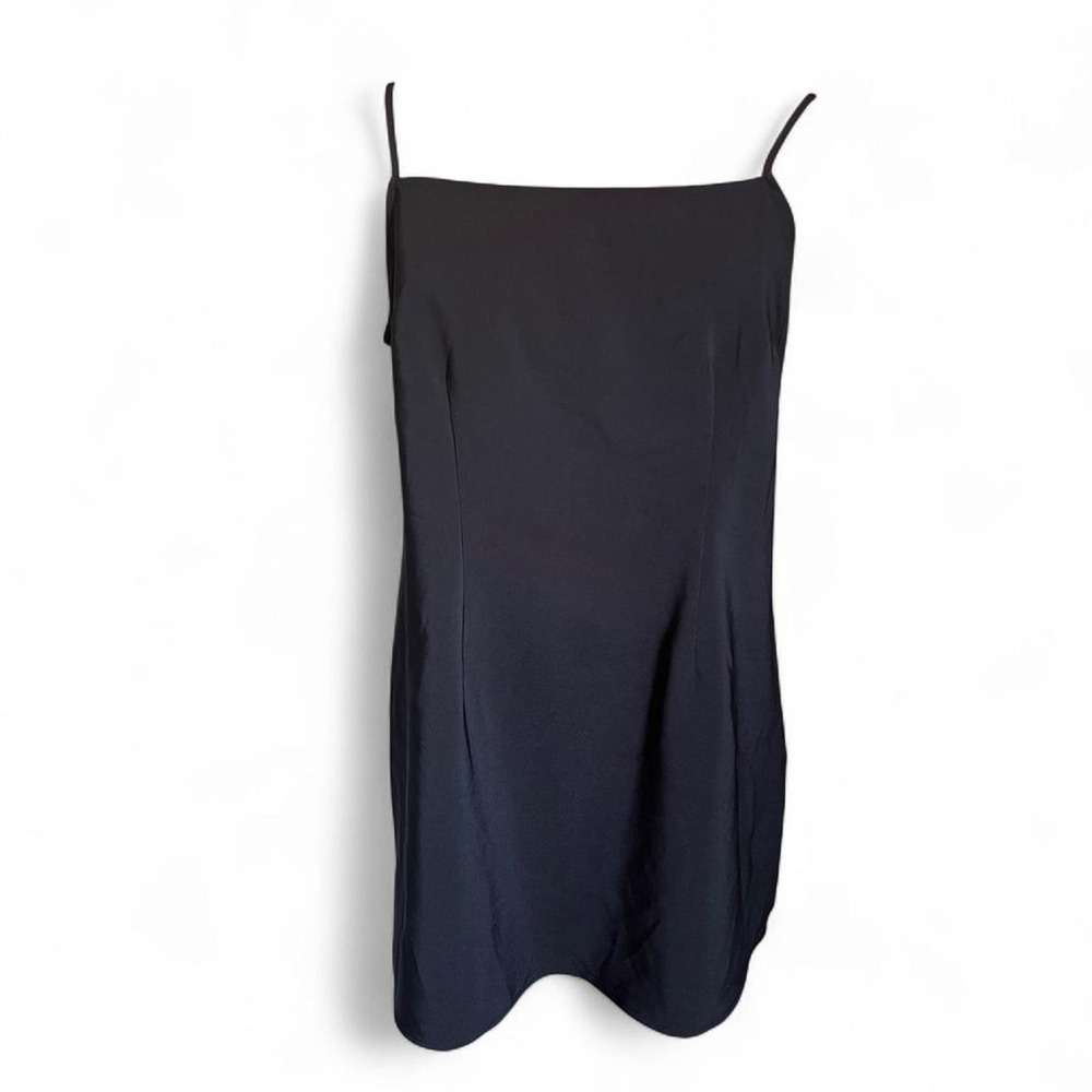H&M Little Black Dress Sleeveless Black Mini Dress With Side Slit LBD XL